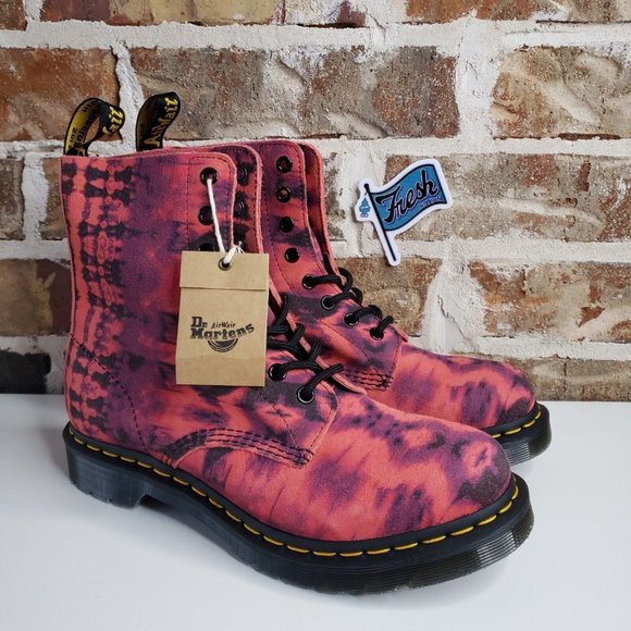 Martens 1460 Pascal Size Purple Summer Tie-Dye Leather Suede